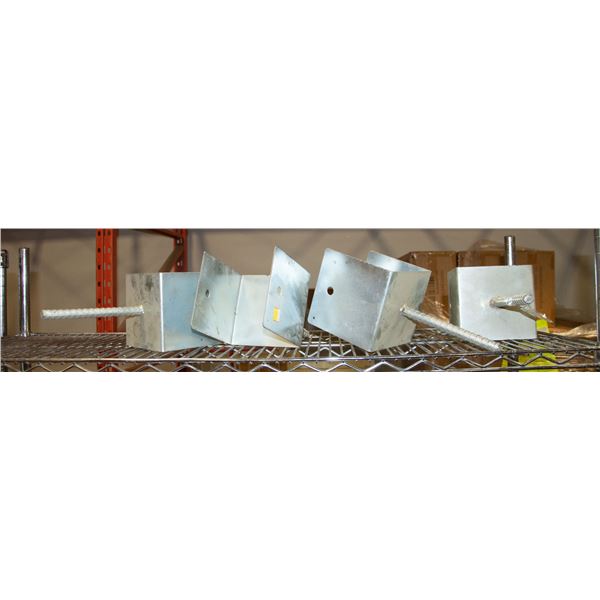 LOT OF 4- 6" X 6" POST BOLTS