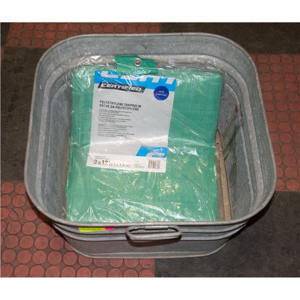 GALVANIZED BIN *NEW 9X 12 TARP