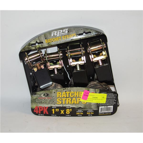 NEW RPS OUTDOORS RATCHET STRAPS 4 PACK
