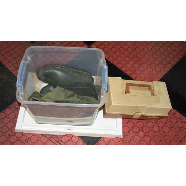 MENS BOOT SIZE 8 CHEST WADERS ARMY