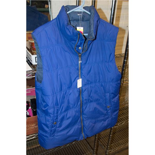 DOWN FILLED REVERSIBLE PUFFER VEST - MENS SIZE L