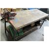 Image 1 : Wooden Table w/ Metal Legs 63" x 26" x 30"H w/ Wilton Vise Clamp