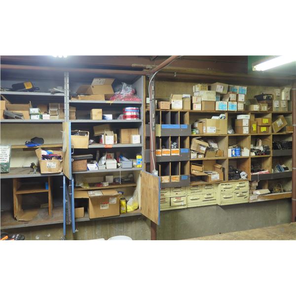 Contents of Shelves: Hardware, Fittings, Circuit Breakers, Philips Lighting, Safety Tape, etc (shelv
