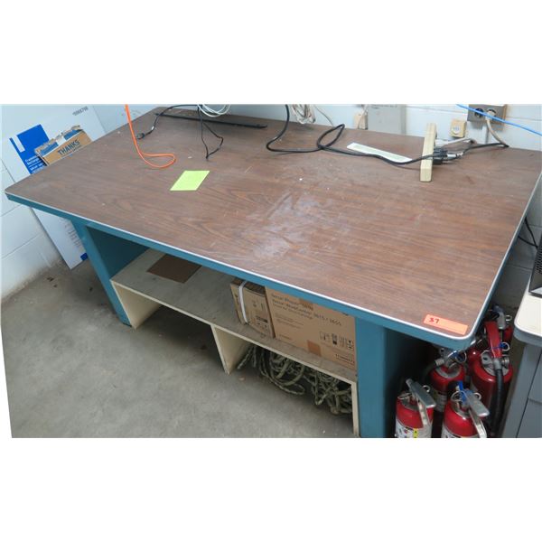 Metal Desk w/ Laminate Top & Undershelves 72" x 35" (contents not included)