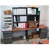 Image 1 : Metal Desk w/ 5 Drawers & Top Hutch Shelving 96" x 24" x 30"H (contents not included)