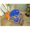 Image 2 : Rolling Cart w/ Blue Bucket of Cable, Wheelbarrow & Multiple Pails Pipe Sections, etc