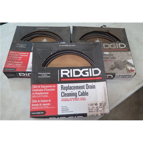 Qty 3 Boxes Ridgid 56792 Replacement Drain Cleaning Cables