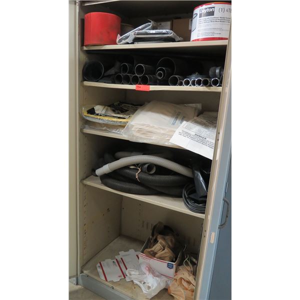 Contents of Cabinet: Hoses, Filters, Drain Plungers, Funnels, Vacuum Bags, etc (cabinet not included