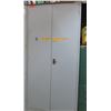 Image 1 : Metal 2-Door Cabinet 36" x 24" x 78"H w/ Contents: Books, Tarps, Filters, etc