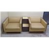Image 1 : Qty 2 Upholstered Armchairs 34" x 19" x 24"H w/ Center Console