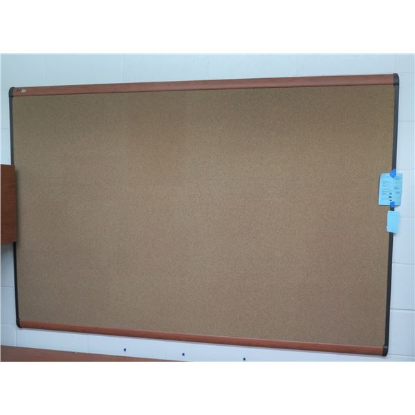 Wall-Mount Wood-Framed Cork Board 71" x 48"