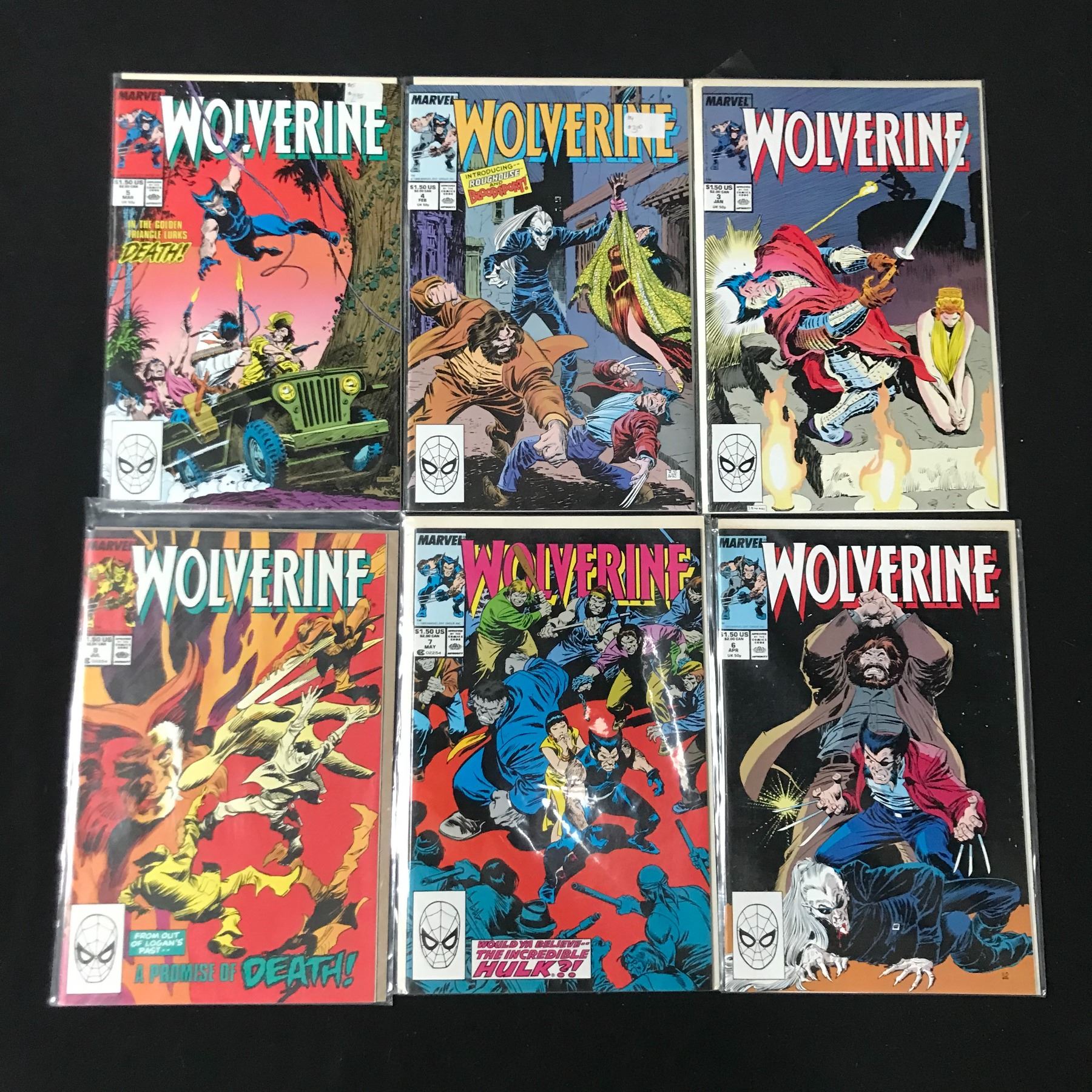 LOT OF 6 WOLVERINE COMICS (MARVEL COMICS)