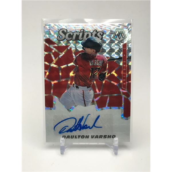 2021 DALTON VARSHO SIGNED PANINI PRIZM SCRIPTS BASEBALL CARD
