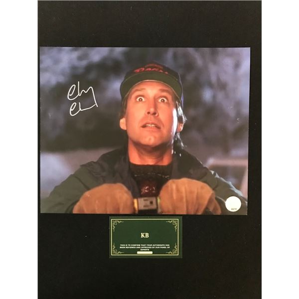 CHEVY CHASE SIGNED NATIONAL LAMPOONS  CHRISTMAS VACATION  8X10 PHOTO (KB AUTHENTICS COA)