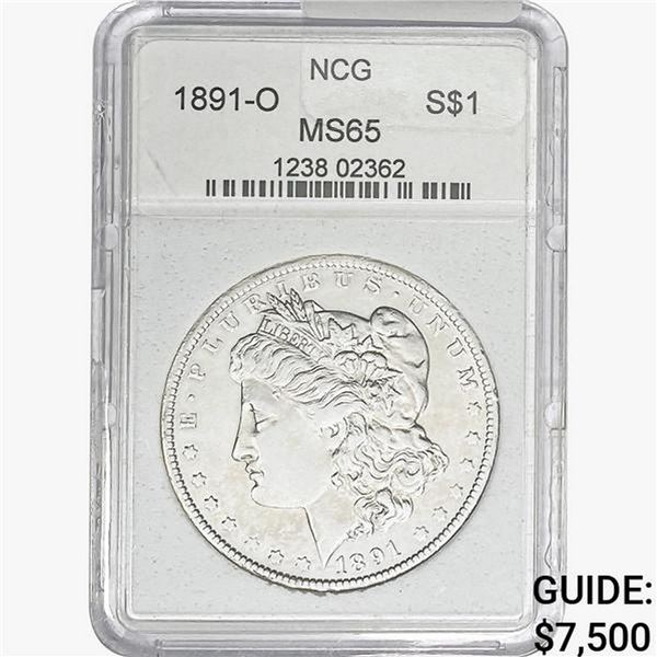 1891-O Morgan Silver Dollar NCG MS65