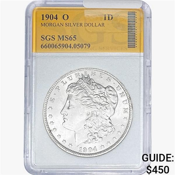 1904-O Morgan Silver Dollar SGS MS65