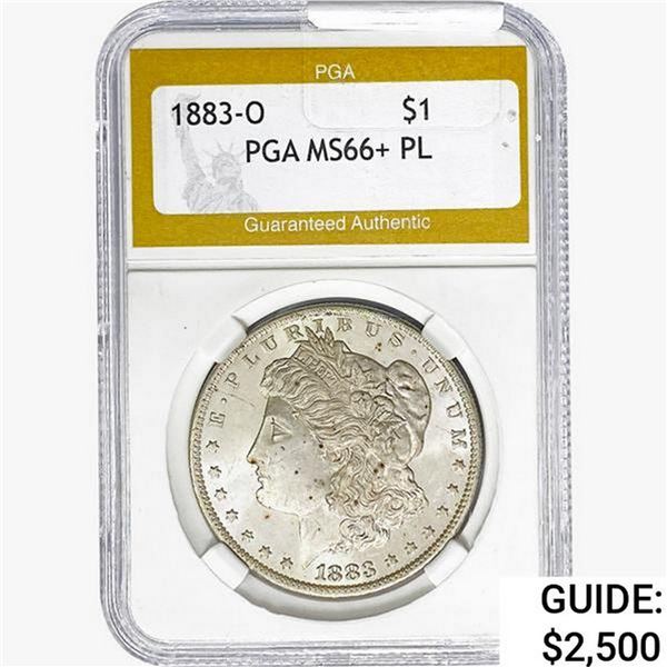 1883-O Morgan Silver Dollar PGA MS66+ PL