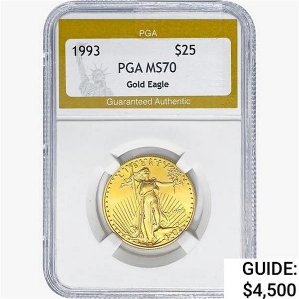 1993 1/2oz Gold $25 Eagle PGA MS70
