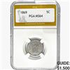 Image 1 : 1869 Shield Nickel PGA MS64