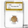 Image 1 : 1900 Indian Head Cent PGA MS66 RB
