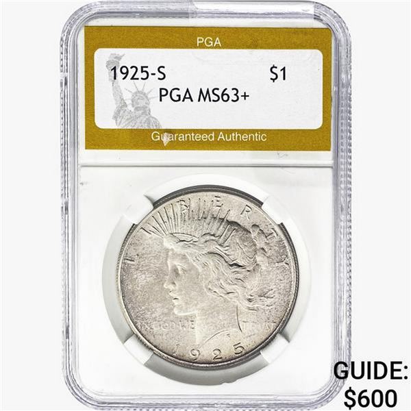 1925-S Silver Peace Dollar PGA MS63+