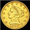 Image 1 : 1907 $2.50 Gold Quarter Eagle CLOSELY UNCIRCULATED