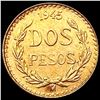 Image 2 : 1945 Mexico Gold 2 Pesos 0.0482oz UNCIRCULATED