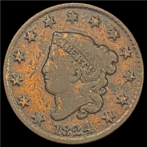 1824 Coronet Head Large Cent LIGHTLY CIRCULATED