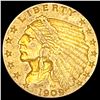 Image 1 : 1909 $2.50 Gold Quarter Eagle CLOSELY UNCIRCULATED