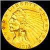 Image 1 : 1913 $2.50 Gold Quarter Eagle UNCIRCULATED