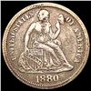 Image 1 : 1880 Seated Liberty Dime LIGHTLY CIRCULATED