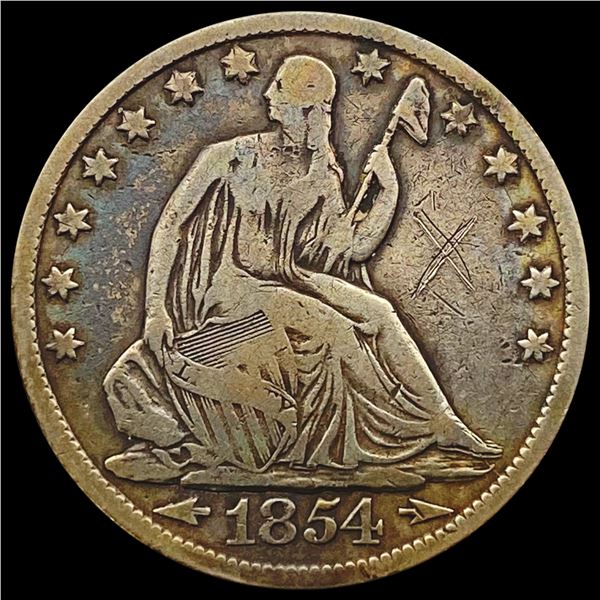 1854-O Arrows Seated Liberty Half Dollar NICELY CIRCULATED
