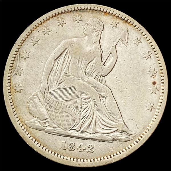 1842 Seated Liberty Half Dollar NEARLY UNCIRCULATED