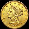 Image 1 : 1907 $2.50 Gold Quarter Eagle UNCIRCULATED