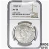Image 1 : 1923-S Silver Peace Dollar NGC MS63