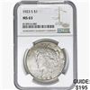 Image 1 : 1923-S Silver Peace Dollar NGC MS63