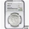 Image 1 : 1923-S Silver Peace Dollar NGC MS63