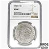 Image 1 : 1921-D Morgan Silver Dollar NGC MS63