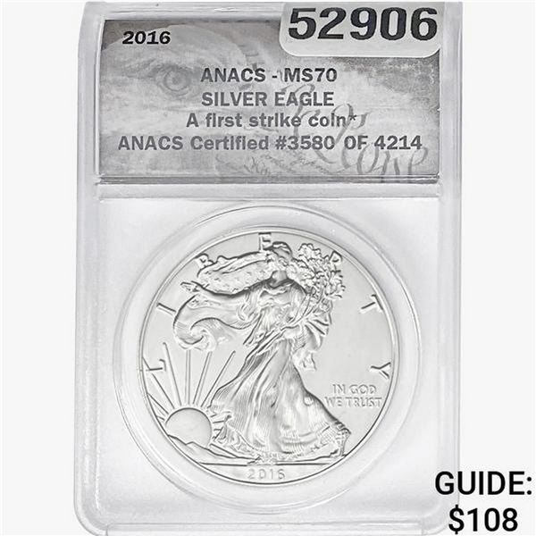 2016 Silver Eagle ANACS MS70
