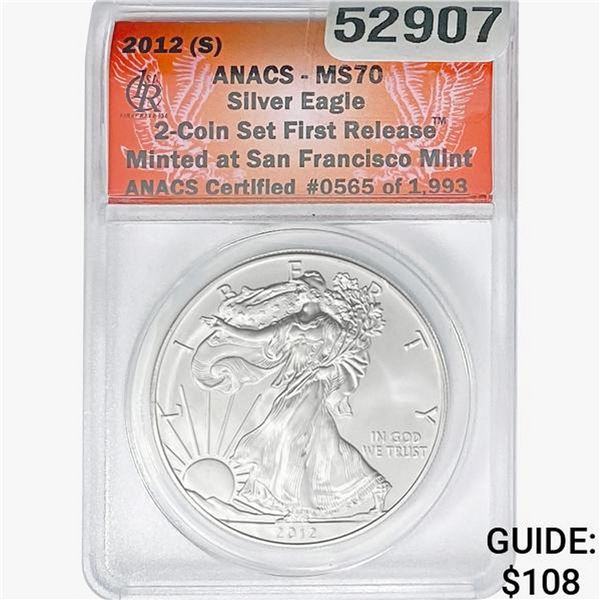 2012-S Silver Eagle ANACS MS70
