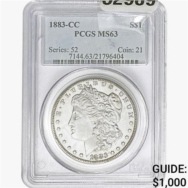 1883-CC Morgan Silver Dollar PCGS MS63