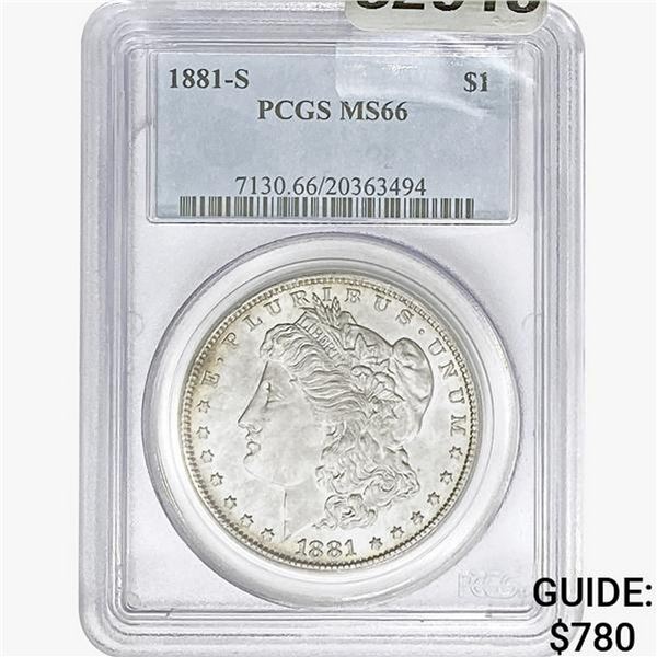 1881-S Morgan Silver Dollar PCGS MS66