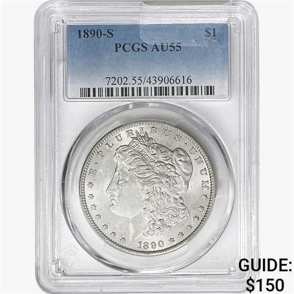 1890-S Morgan Silver Dollar PCGS AU55