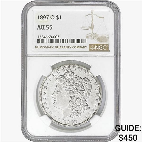1897-O Morgan Silver Dollar NGC AU55