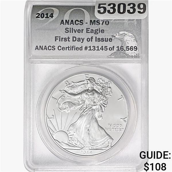 2014 Silver Eagle ANACS MS70