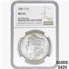 Image 1 : 1881-S Morgan Silver Dollar NGC MS65