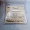 Image 3 : ICCS Graded MS-64 1967 25 Cent Canadian 80% Silver Coin