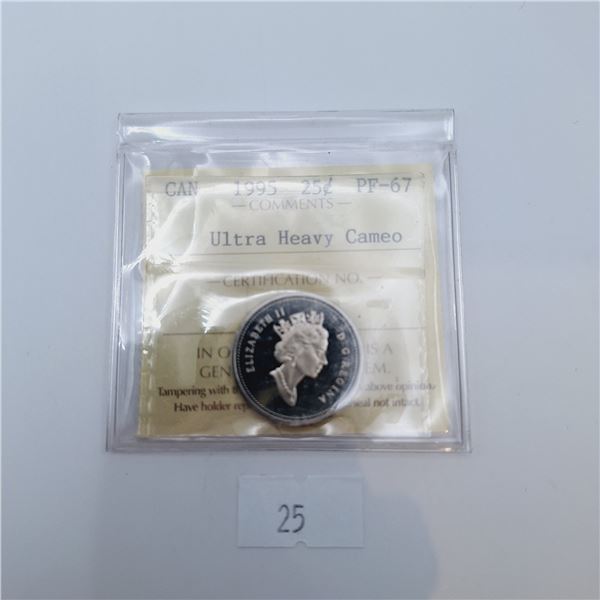 ICCS Graded PF-67 1995 25 Cent Canadian Coin