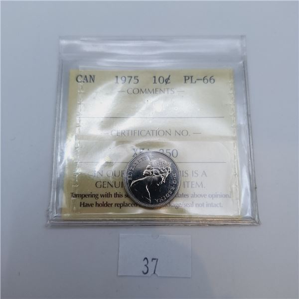 ICCS Graded PL-66 1975 10 Cent Canadian Coin