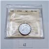 Image 1 : ICCS Graded MS-64 1952 5 Cent Canadian Coin
